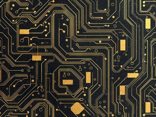 Poster - A close up of PCB Circuit Board Pattern Seamless Pattern
