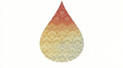 Poster - Abstract Teardrop Illustration with Warm Color Gradient and Textured Pattern