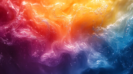 Poster - Colorful abstract waves create a mesmerizing display of fluid motion in vibrant hues