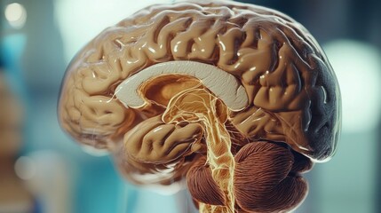 Poster - An intricate representation presents the human brain with glowing neural pathways, emphasizing the connections that support thought, feeling, and memory
