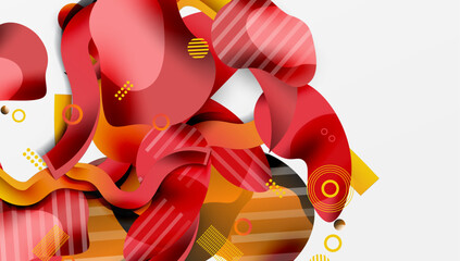 Poster - Abstract background - Lines circles and liquid shapes