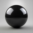 © Oleksandr - Shiny Black Sphere - Three-Dimensional Glossy Ball Symbol in Plastic - Illustration