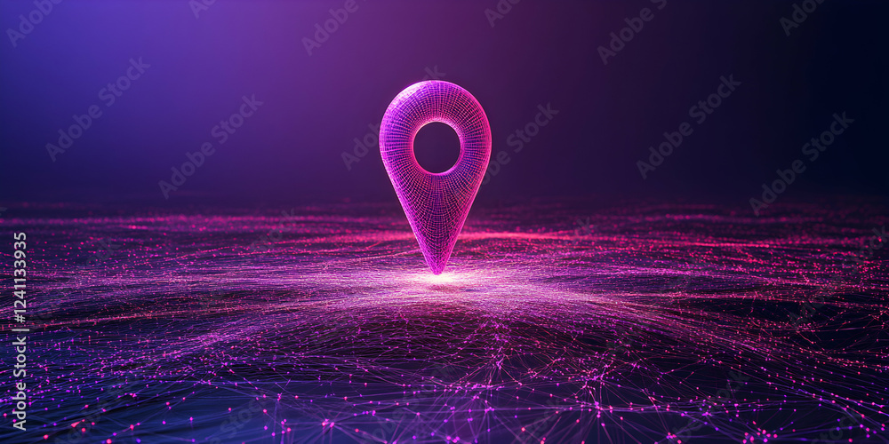 Digital Location Pin, Network Map Illuminates Global Connectivity ...