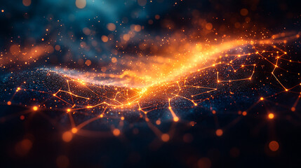 Aufkleber - Electric energy flows through vibrant particles in a cosmic landscape