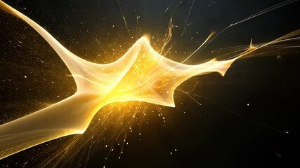Poster - Dynamic golden sparks create captivating patterns and illuminations, showcasing the beauty of light and movement in a dark setting
