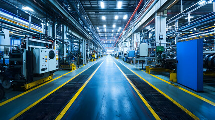 Poster - Vast industrial facility showcasing assembly line with machinery and equipment