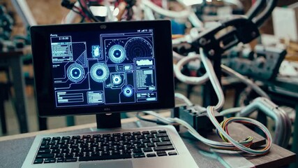 Leinwandbilder - Exploring a modern robotics workshop filled with advanced technology and innovative projects