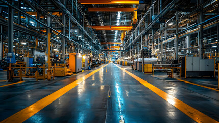 Poster - Industrial manufacturing facility showcasing machinery and production lines