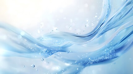 Wall Mural - Flowing Blue Water with Bubbles and Light for Abstract Backgrounds