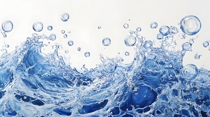 Poster - Dynamic Waves and Bubbles Captured in Beautiful Oceanic Scene