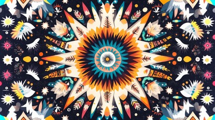 Poster - Vibrant geometric patterns with vivid colors reflecting modern artistic styles