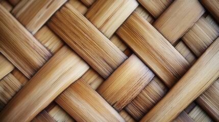 Poster - Close-Up of Intricate Natural Fiber Weaving Pattern on Surface