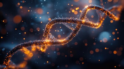 Poster - Abstract Representation of DNA Helix with Glowing Particles