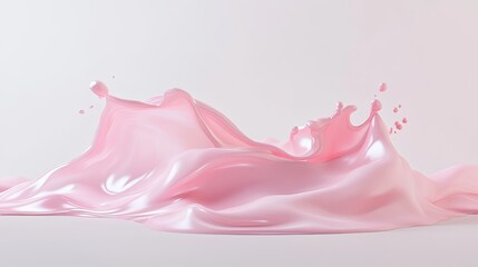 Aufkleber - elegant pink liquid flowing smoothly across a soft background