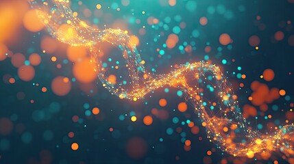 Poster - Abstract Colorful Light Bokeh Background with Glowing Particles