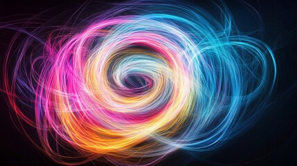 Poster - Colorful swirling lights create an abstract pattern in vibrant 4k resolution