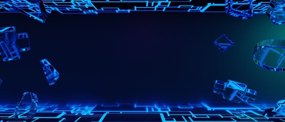 Wall Mural - 3d illustration rendering of y2k 2000s gamer technology futuristic fantasy metaverse cyberpunk sci-f