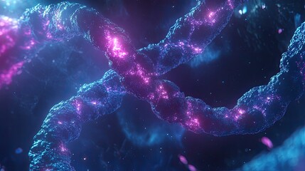 Poster - Cosmic Chains of Energy Intertwined in Colorful Space Background