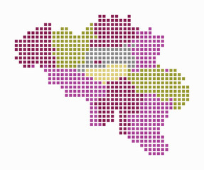 Poster - belgium dotted map. digital style map of the country on white background. belgium shape with square 