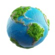 © Bilas AI - Colorful earth model with lush green vegetation and vast blue oceans covering the surface