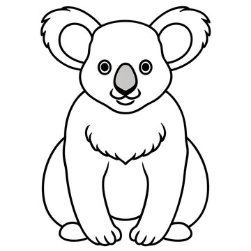 Koala Outline Art in Vector