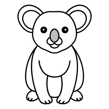 Koala Outline Art in Vector