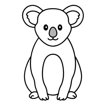 Koala Outline Art in Vector