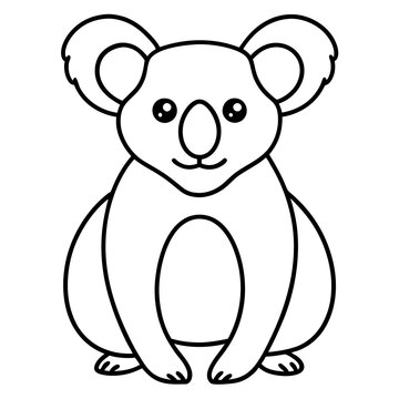 Koala Outline Art in Vector