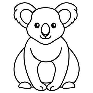 Koala Outline Art in Vector