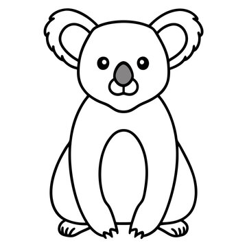 Koala Outline Art in Vector
