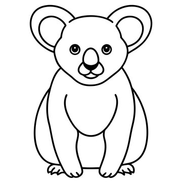 Koala Outline Art in Vector