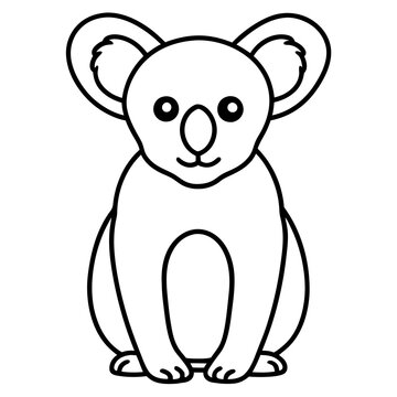 Koala Outline Art in Vector