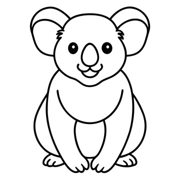 Koala Outline Art in Vector