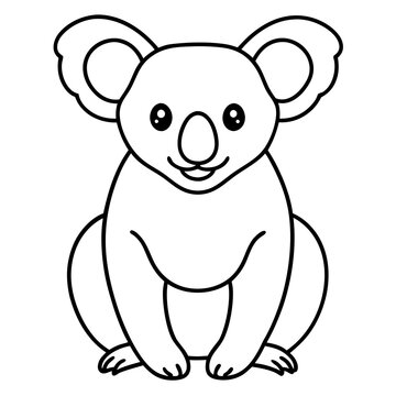 Koala Outline Art in Vector
