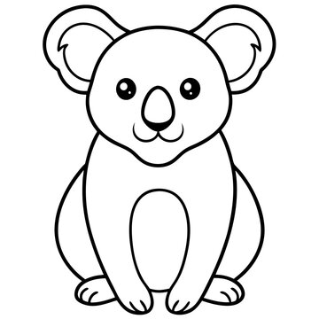 Koala Outline Art in Vector