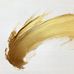 Canvas Print - A gold brush stroke on a white background