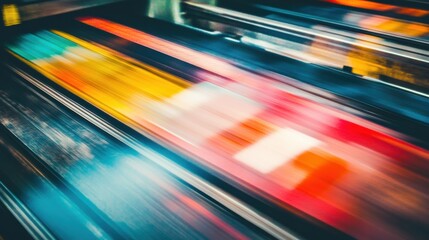 Poster - Colorful Abstract Motion Blur of Paintings on a Canvas Surface