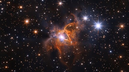 Canvas Print - cosmic nebula: a stellar nursery in deep space, brimming with stars and glowing gas clouds