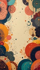 Poster - Abstract Circular Floral Design With Earthy Tones