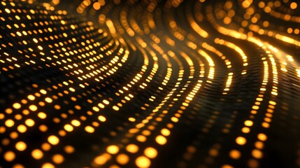 Golden Binary Code: Glowing Digits on Glossy Surface