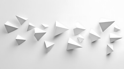 Poster - White pyramids, abstract background, design