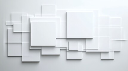 Poster - White squares, abstract background, design