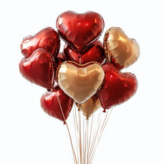 Canvas Print - red heart-shaped balloons