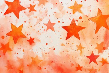 Poster - Background designs featuring vibrant orange watercolor stars for creative projects and artistic expressions