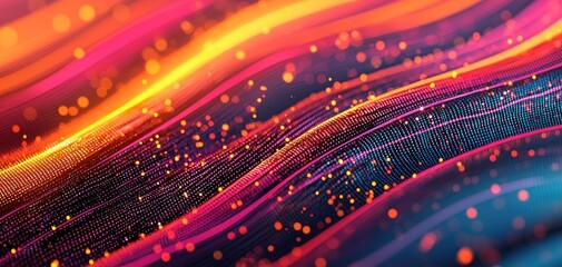 Poster - Futuristic red abstract design with glowing stripes and bright motion effects creates a high-tech background illuminated by advanced light technology.