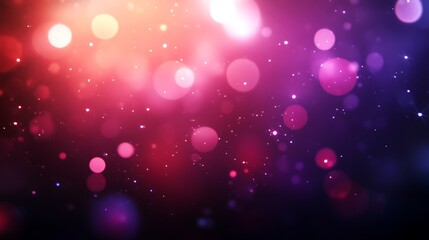 Canvas Print - Abstract bokeh background with red, pink, and purple glowing lights and sparkles.