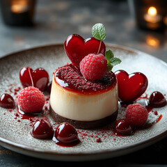 Wall Mural - beautifully baked red heart-shaped cookies