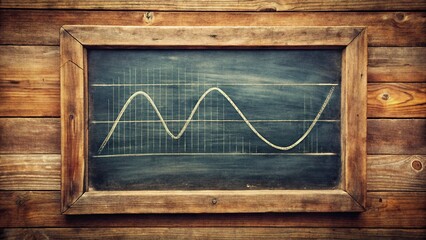 vintage school blackboard sine wave math equation graph