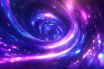 Fototapete - Vibrant swirling backdrop with iridescent reflective surface in endless loop for captivating motion design and multimedia projects