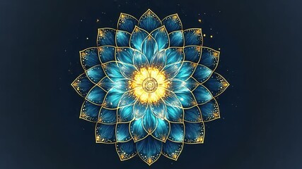 Poster - visual journey through a colorful mandala design with glowing elements in high resolution